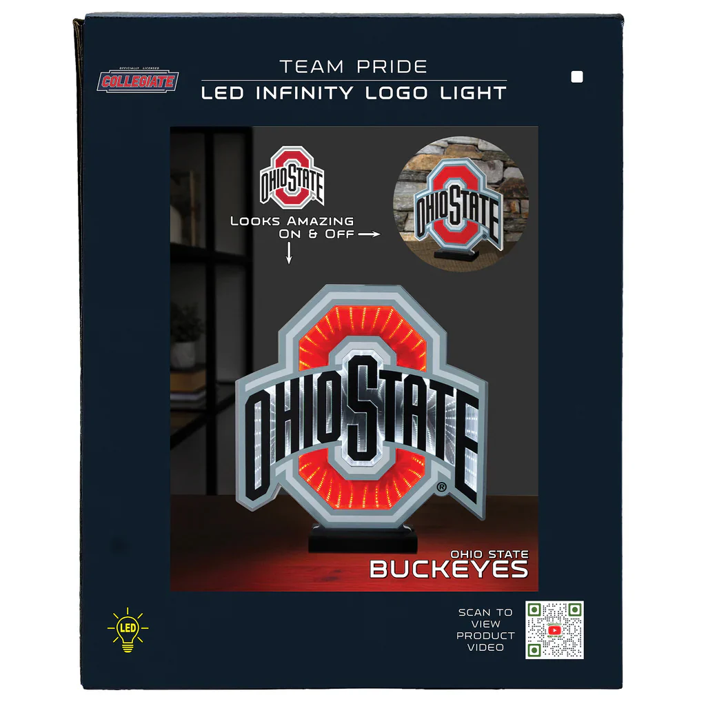 Ohio State Buckeyes LED Infinity Logo Light, Acrylic, w/UL Plug, 12" - Image 8