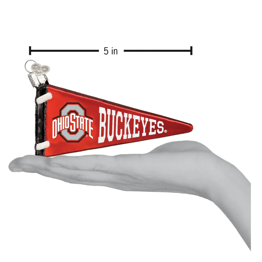 Ohio State Pennant Ornament, 5" - Image 3