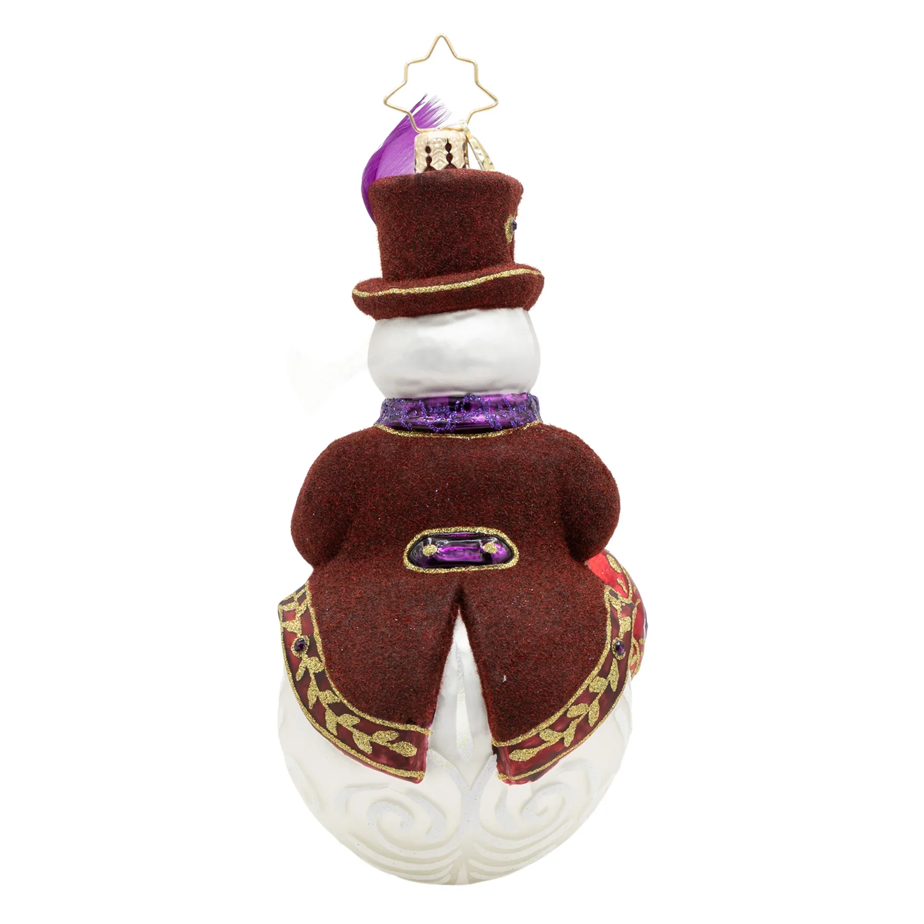 Opulent Frost Snowman Glass Ornament, 6" - Image 4