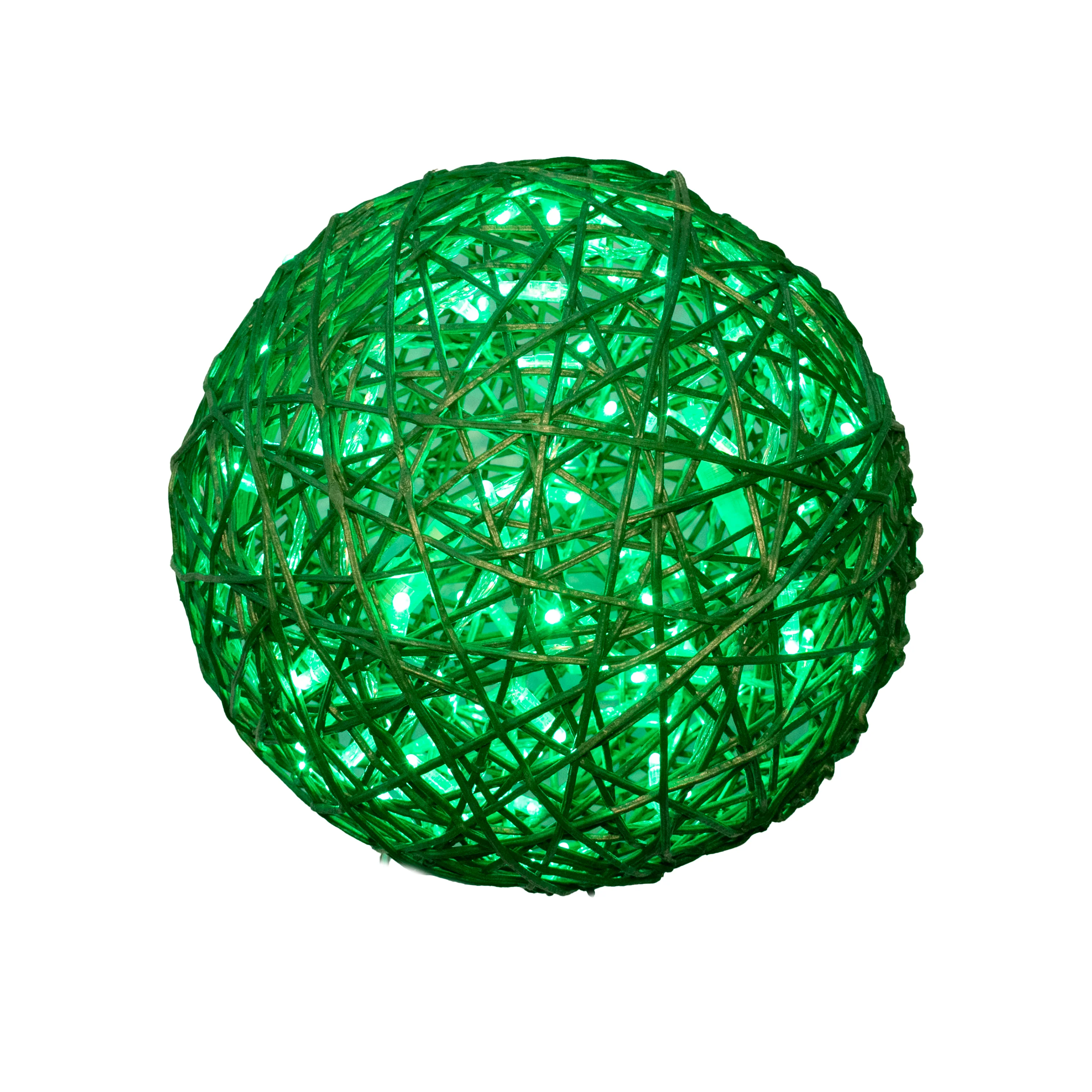 Organic 3D Lit Pine Green Ball, 24" (Green LED)