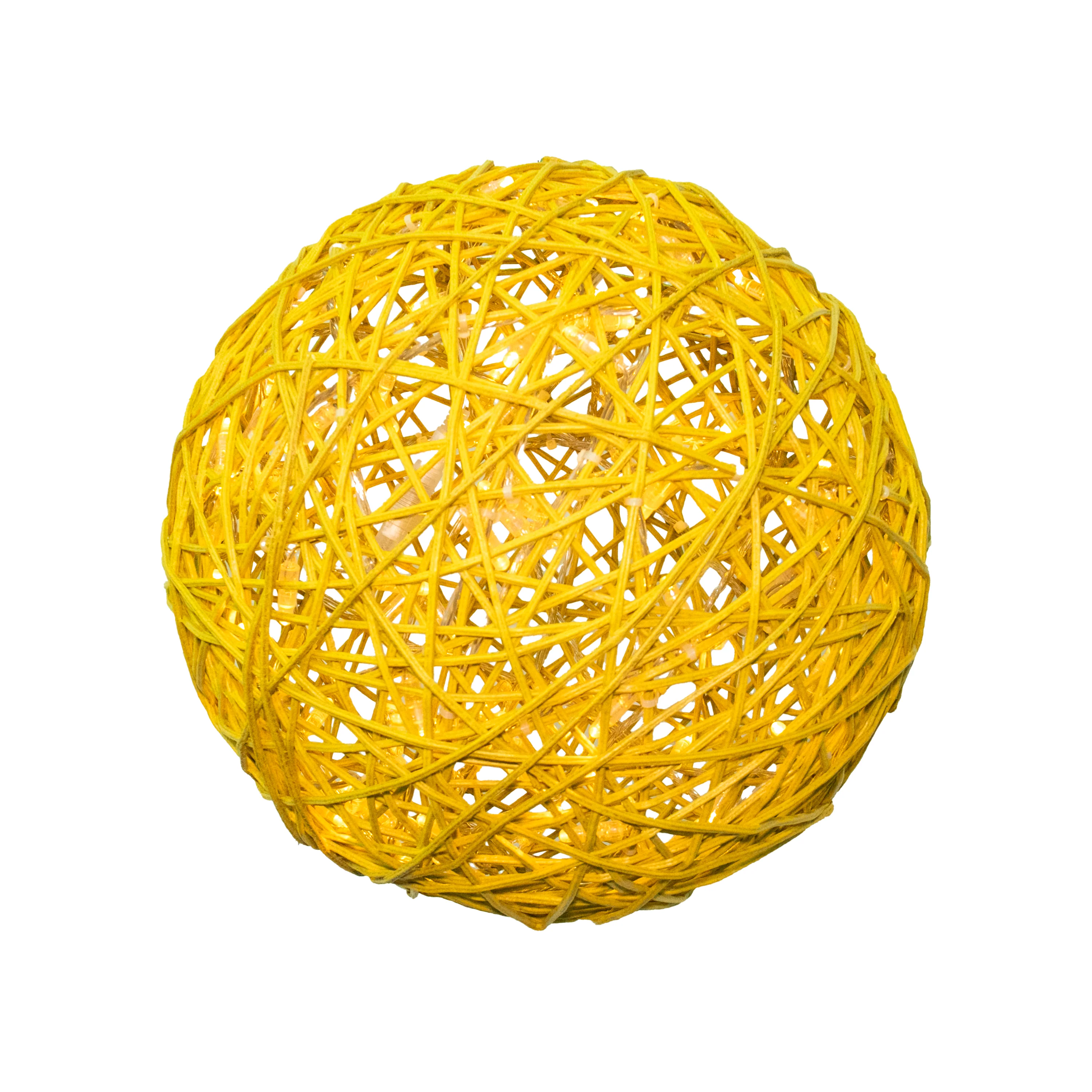 Organic 3D Lit Pastel Yellow Ball, 31"