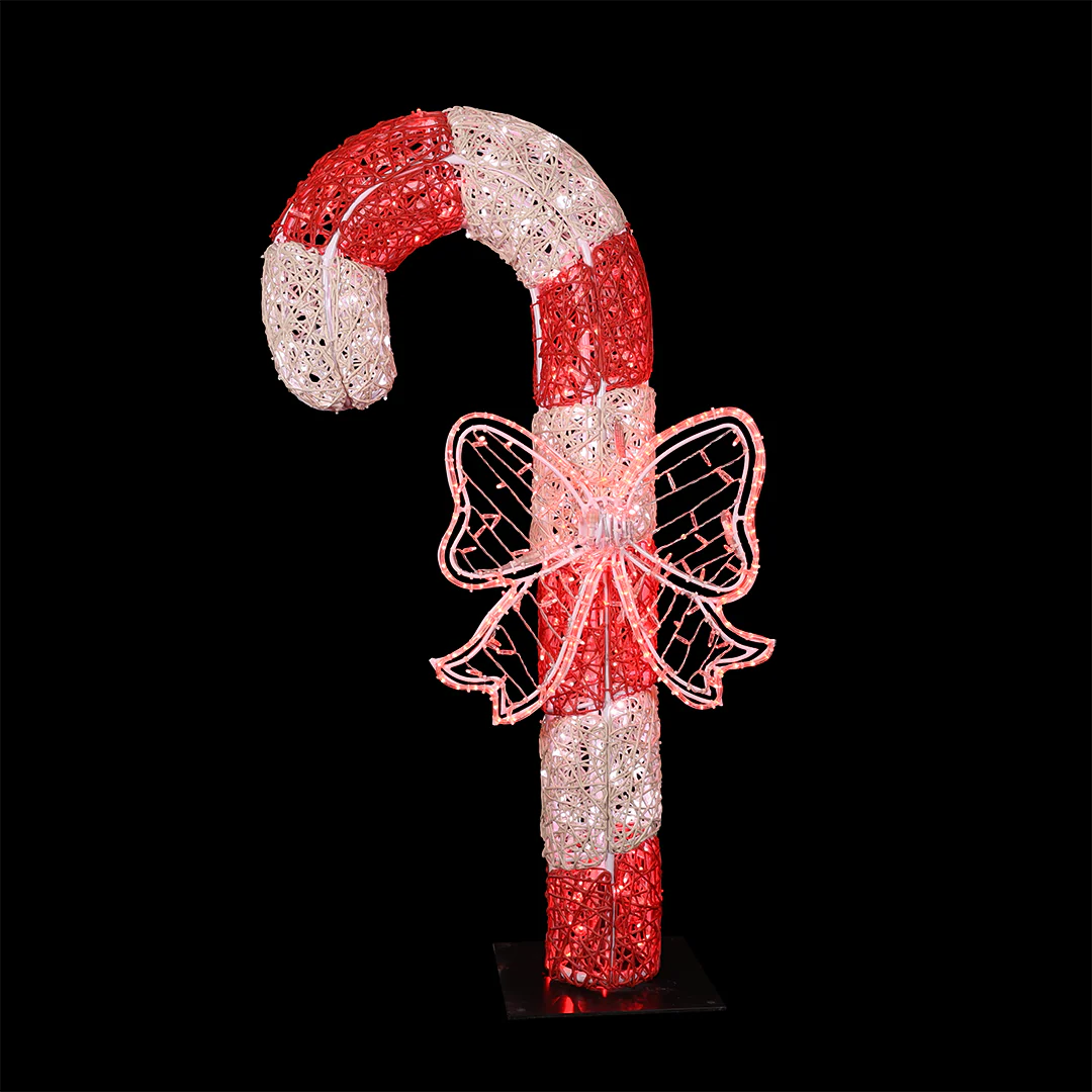 Life-size Organic Candy Cane, LED Lit, 6ft