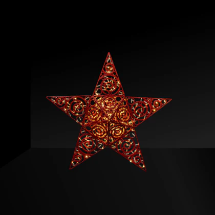 Red Orient Star, LED Lit (Warm White), 11"