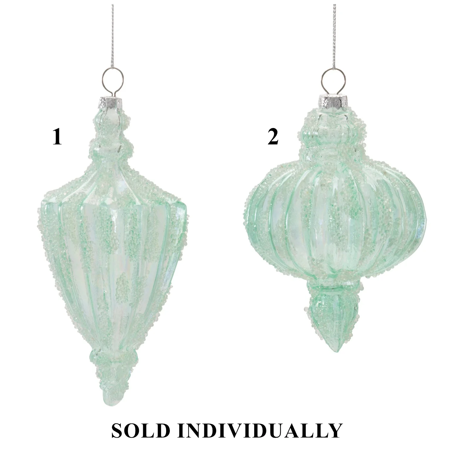 Glass Ornament, 3"-5" (2 styles - sold individually)