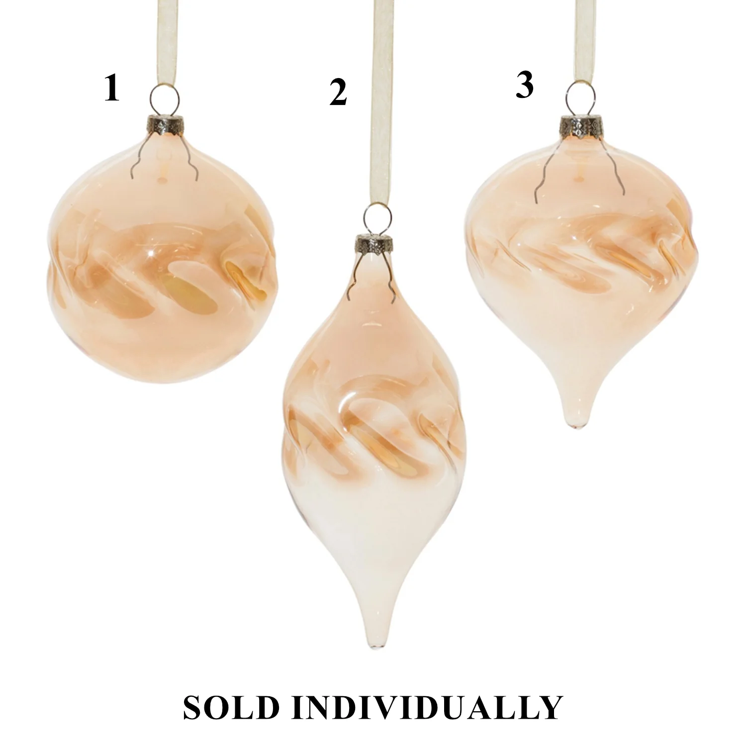Glass Ornament, 5 - 6" (3 styles - sold individually)