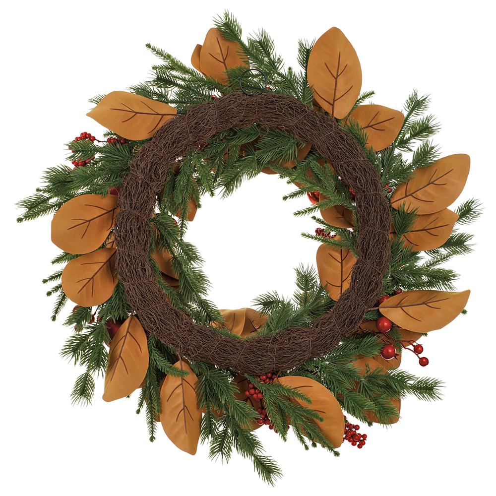 Ornament Ball/Berry/Pine Wreath, 26" (Red & Green) - Image 2