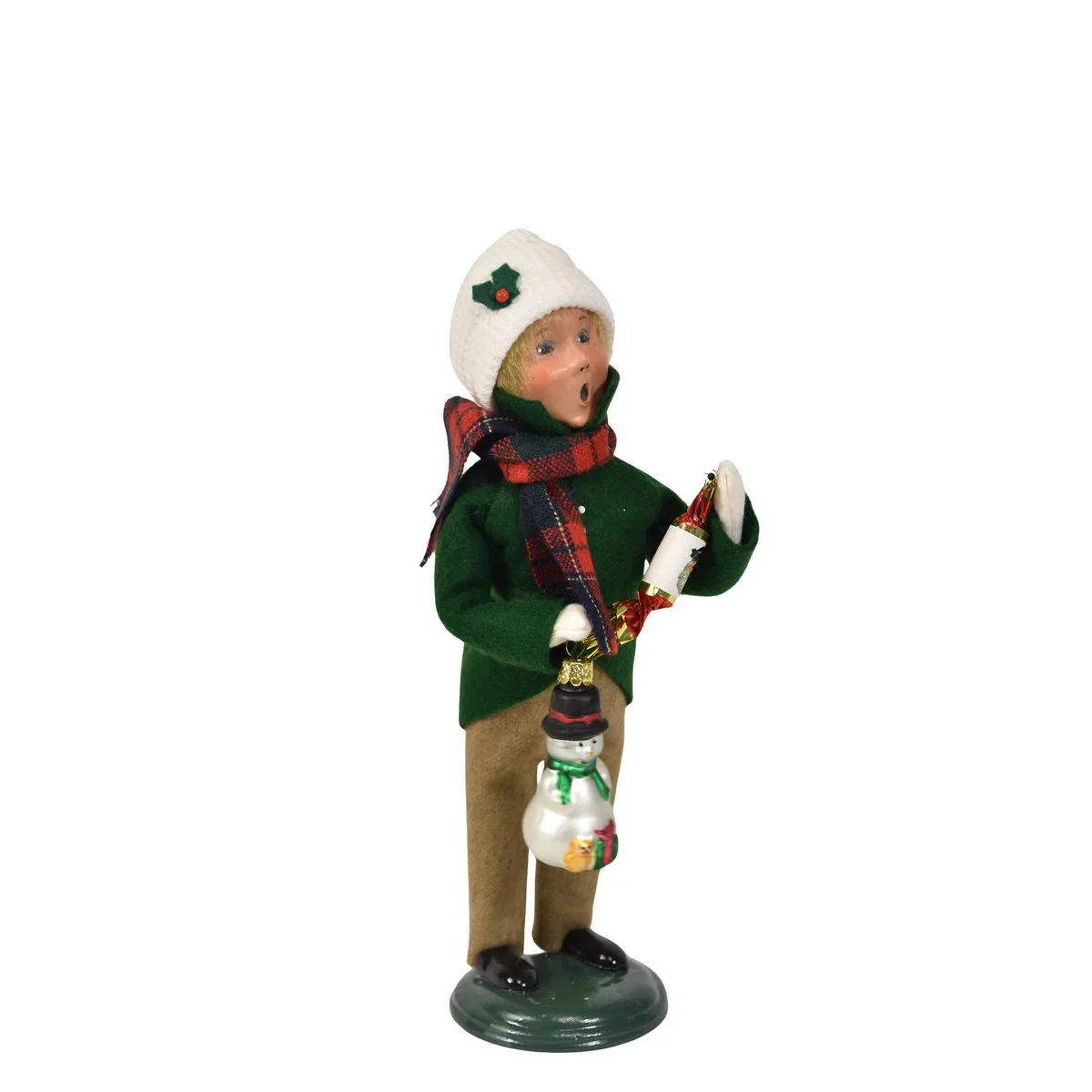 Ornament Family Boy Caroler Figurine, 10" - Image 5