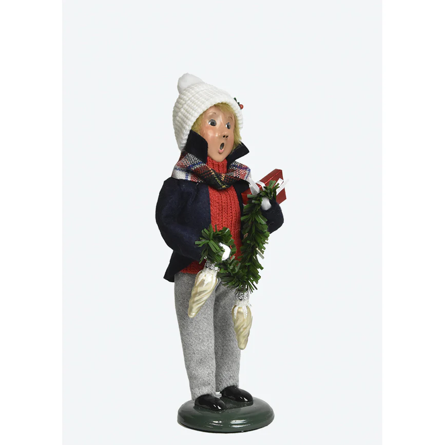 Ornament Family Boy Caroler Figurine, 10" - Image 3