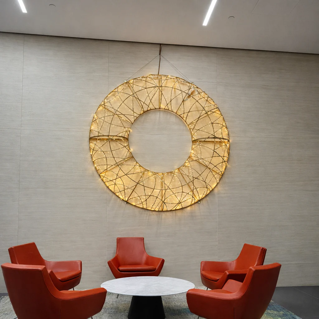 Life-size Oro Wreath, LED Lit (Warm White), 6ft - Image 3