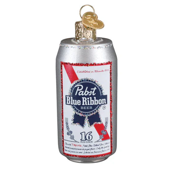 Pabst Blue Ribbon Beer Can Ornament, 3.25" - Image 4