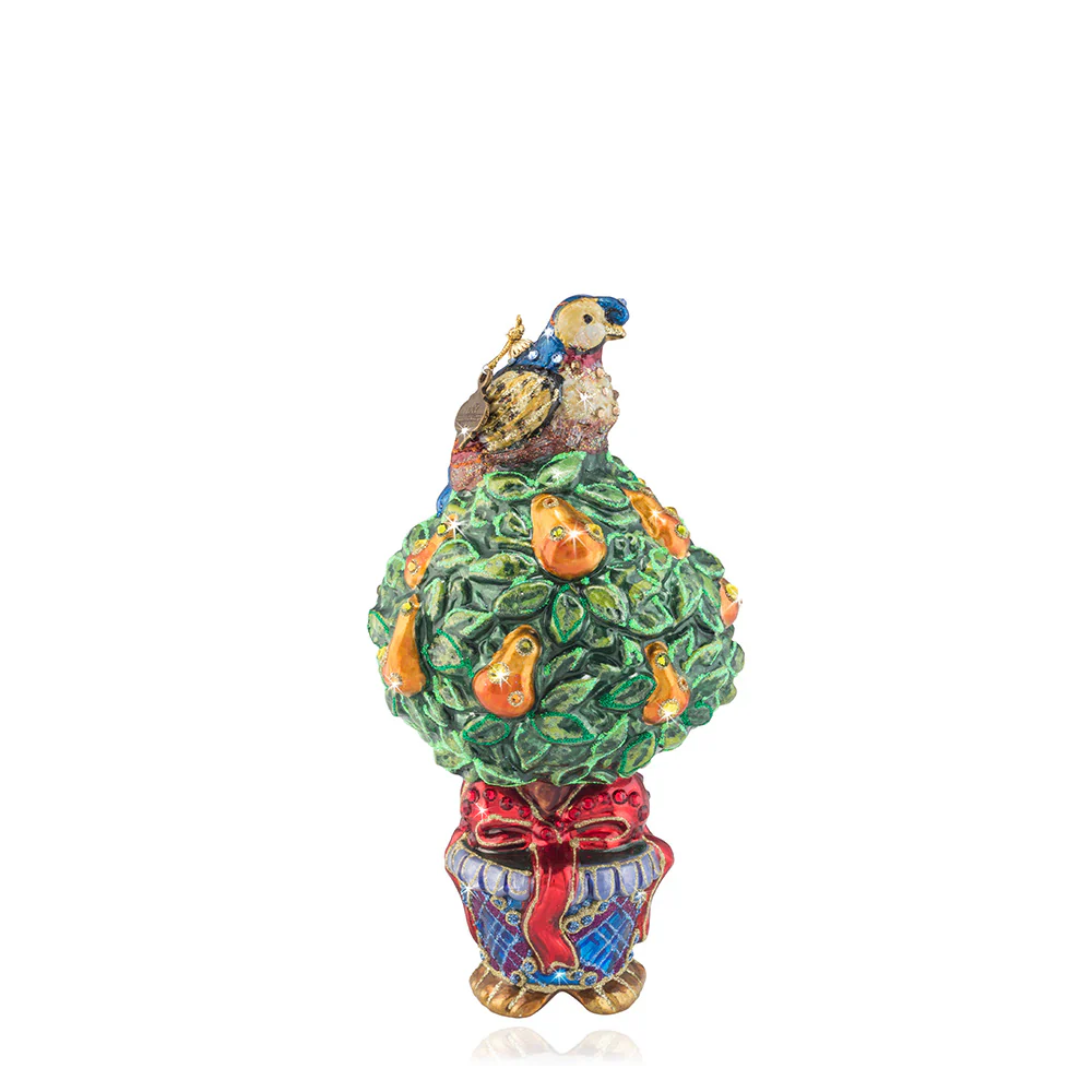 Partridge In A Pear Tree Glass Ornament, 7" - Image 5