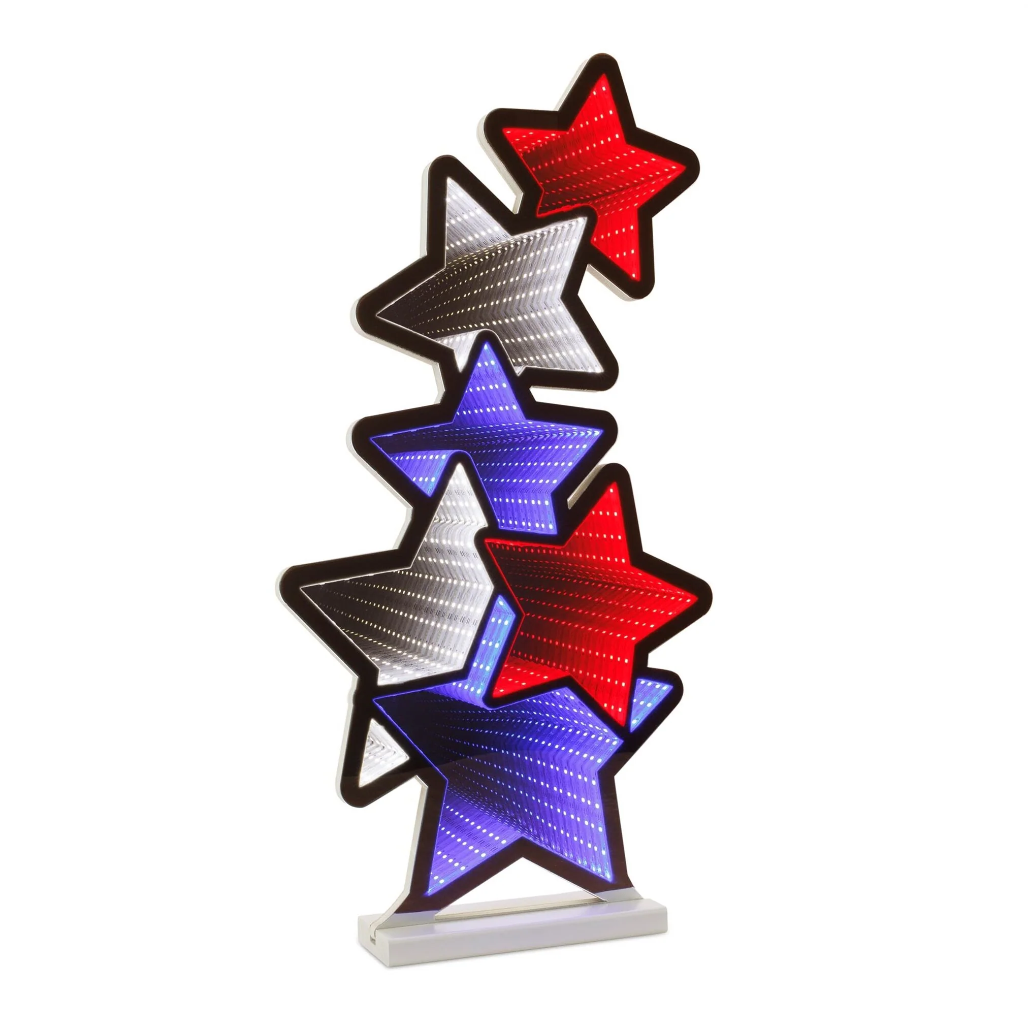 Patriotic Star Stack Infinity Light, Acrylic, W/ UL Plug, 23.5"