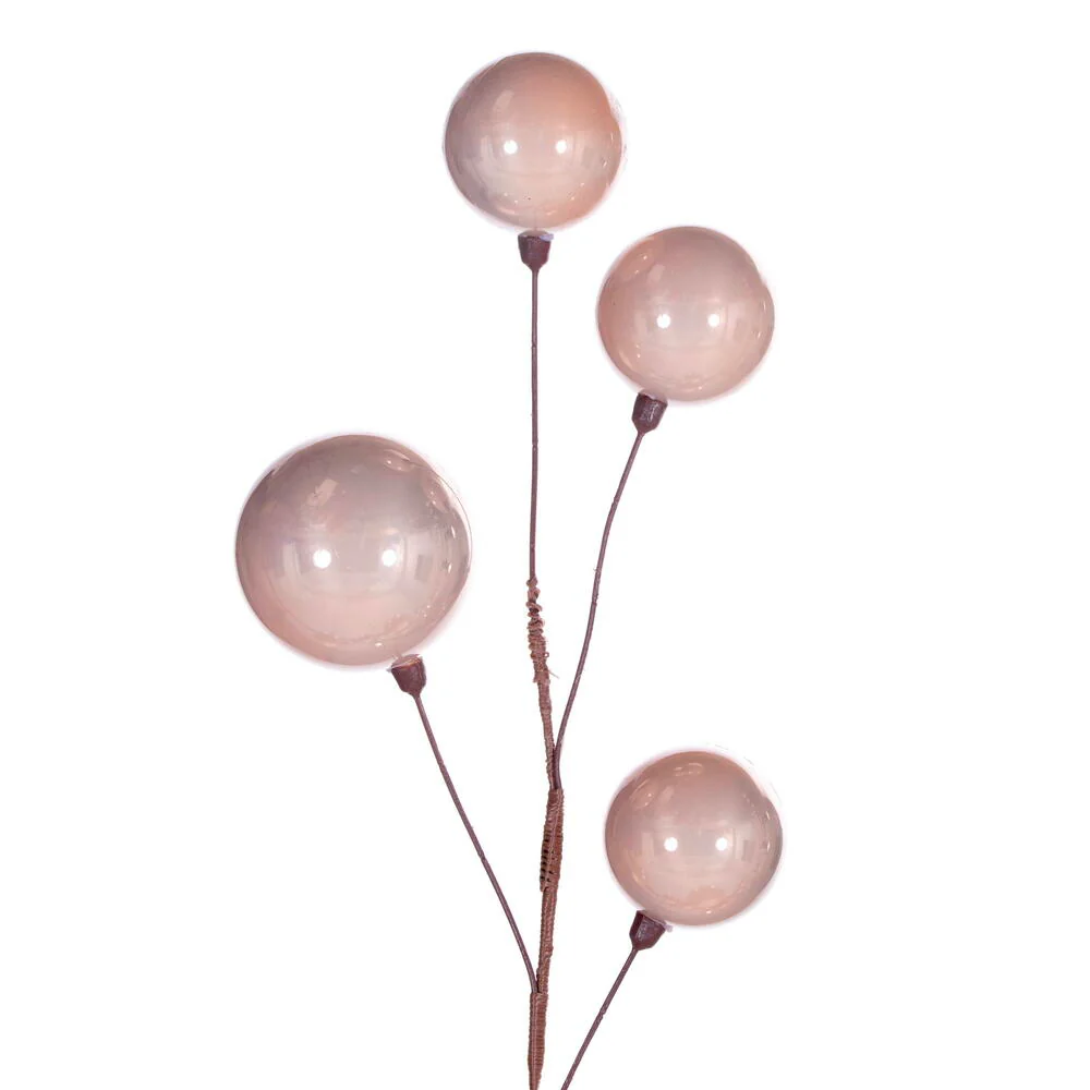 Pearl Branch Ball Wire Garland, 10' (Rose Gold) - Image 2