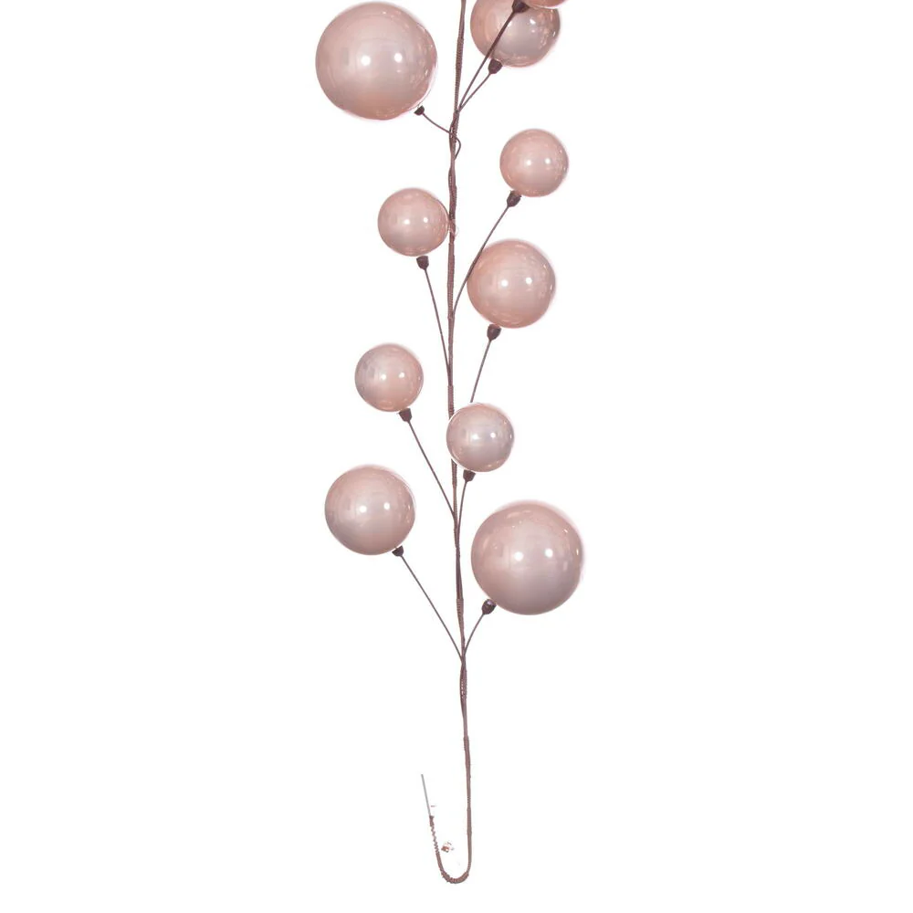 Pearl Branch Ball Wire Garland, 10' (Rose Gold) - Image 3