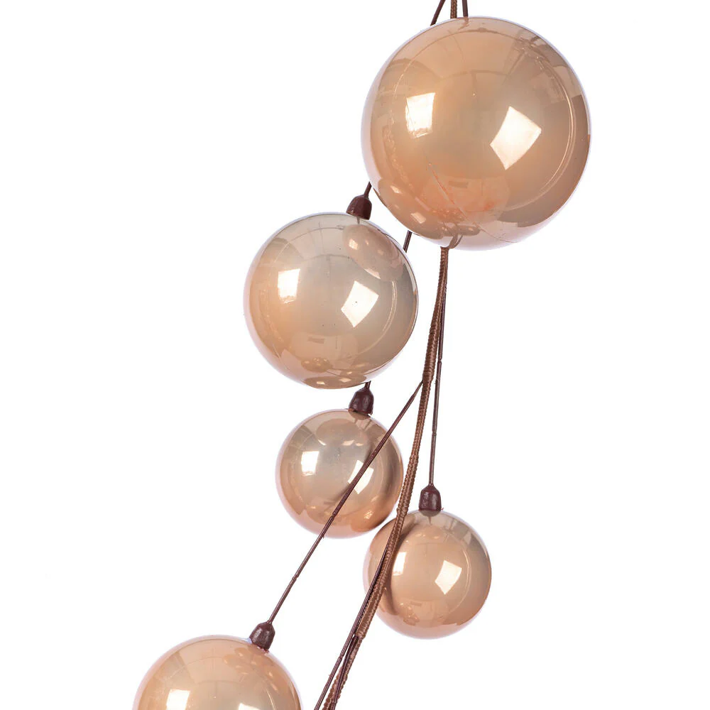 Pearl Branch Ball Wire Garland, 10' (Rose Gold) - Image 4