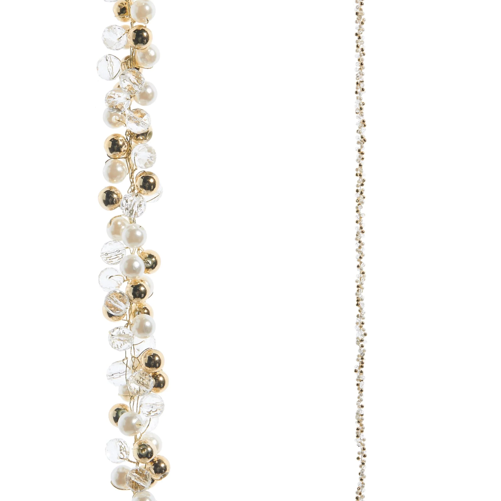 Pearl, Clear, Gold Beaded Garland, 5.5'