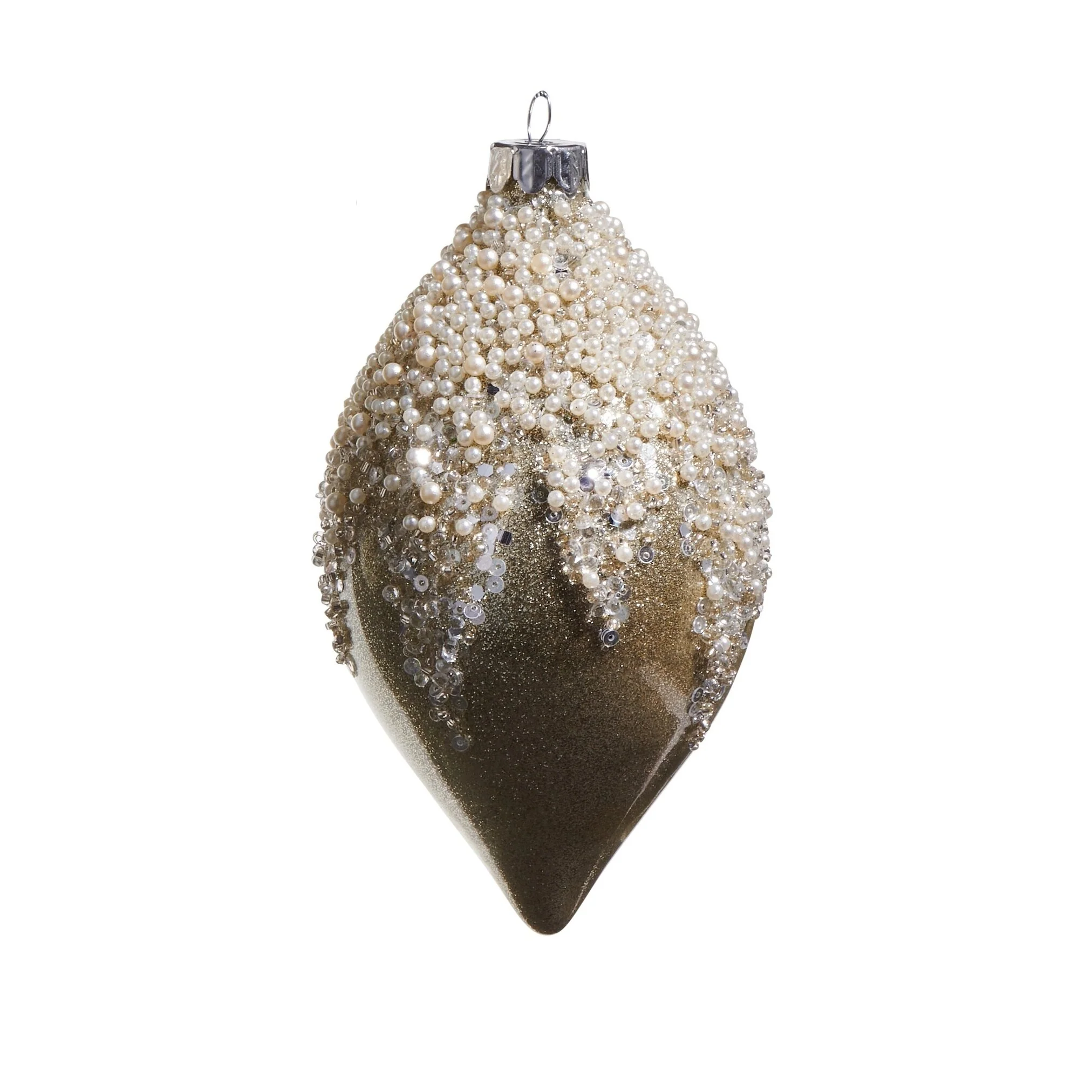 Pearl Frosted Taupe Ornament, 4" (3 Styles - Sold individually) - Image 3
