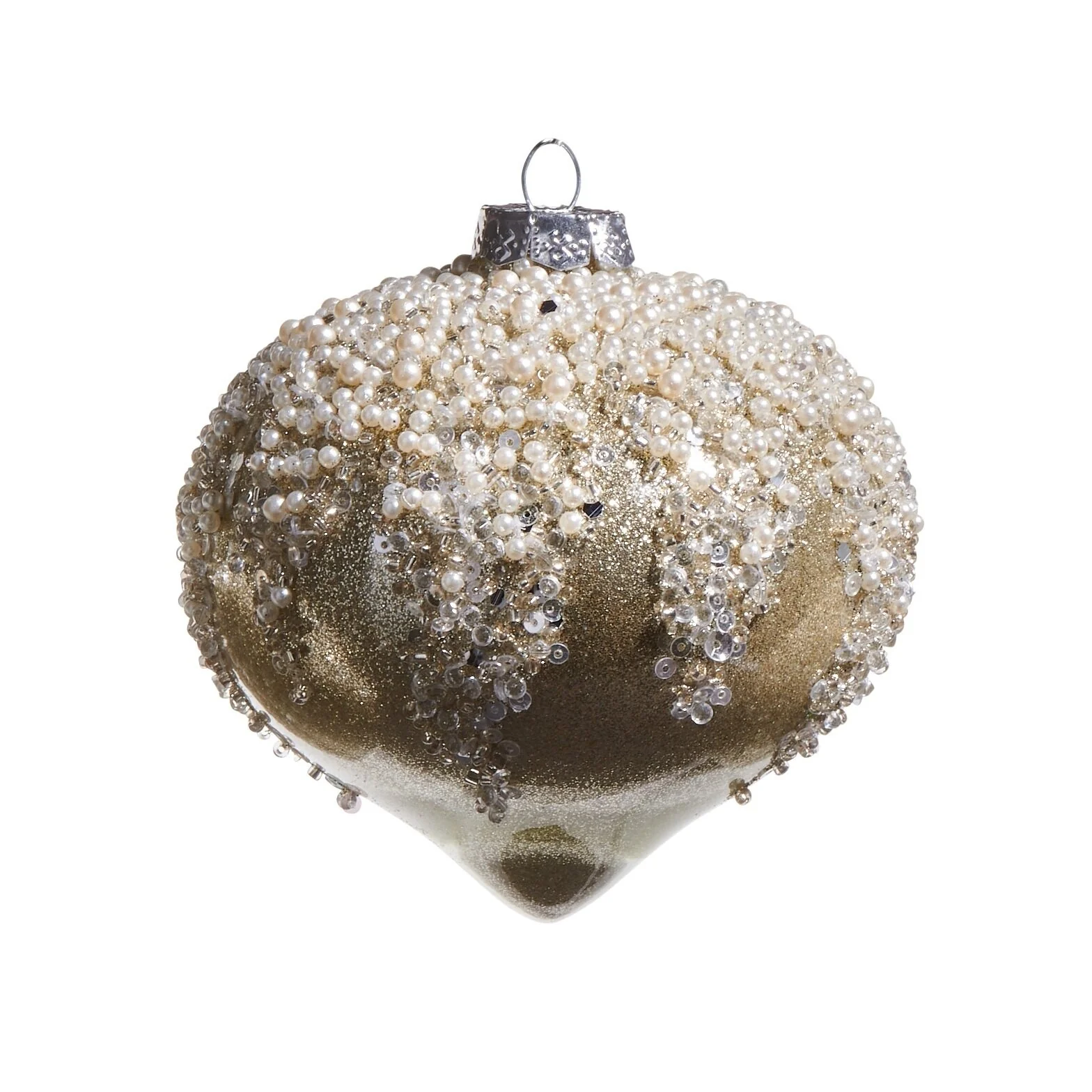 Pearl Frosted Taupe Ornament, 4" (3 Styles - Sold individually) - Image 4