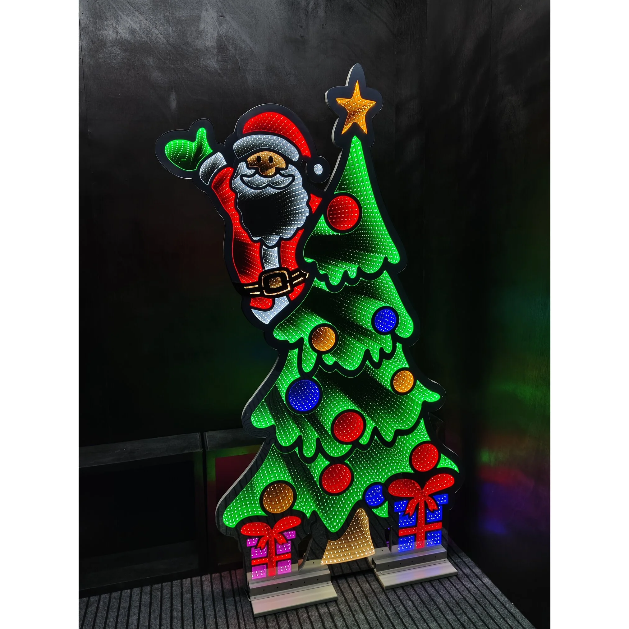 Peeking Santa Infinity Light, Acrylic w/UL Plug, 48" - Image 2
