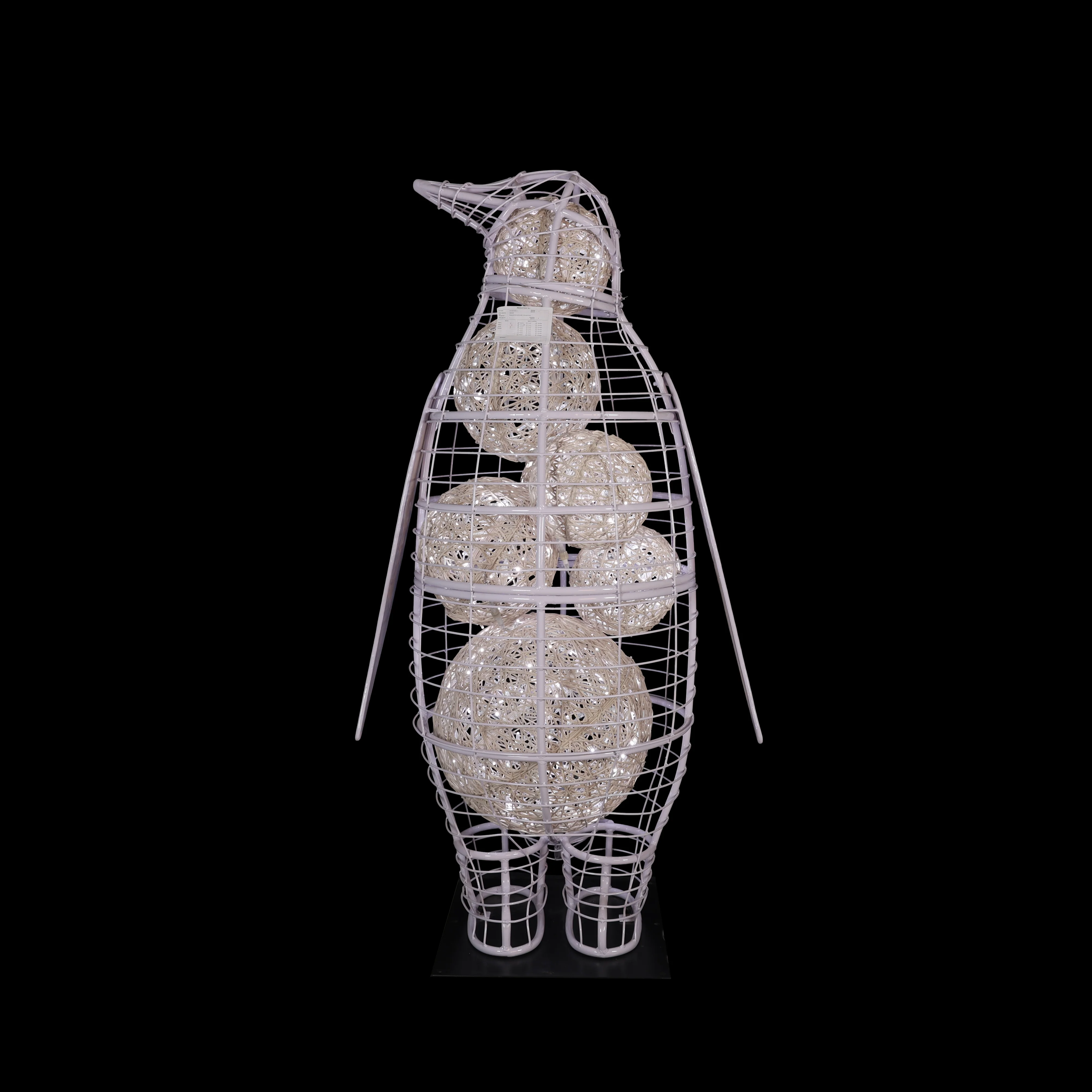 Large Penguin Mom w/Organic Ball, LED Lit, 4'11"