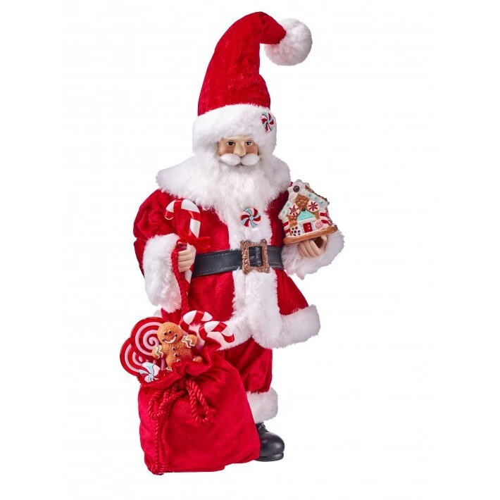 Peppermint Lane Santa Figurine, 20"