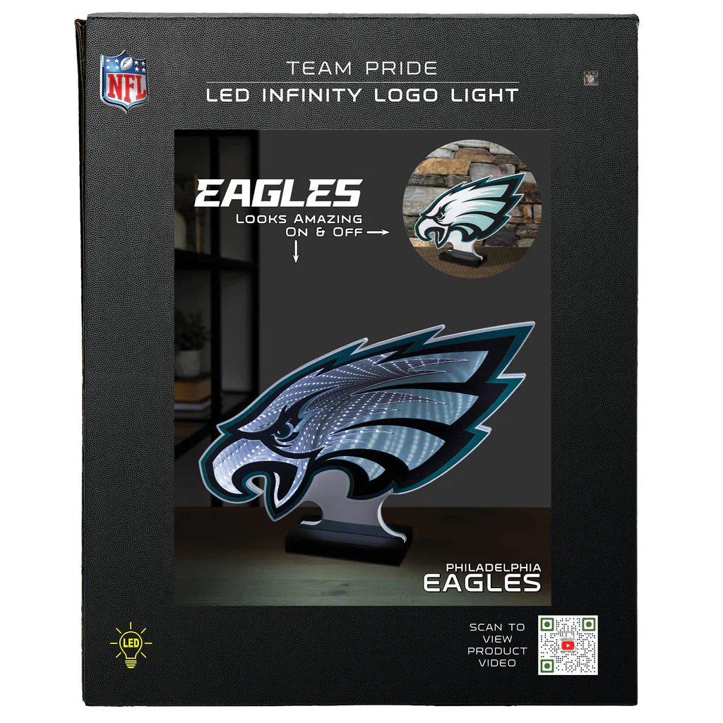 Philadelphia Eagles LED Infinity Logo Light, Acrylic, w/UL Plug, 10" - Image 8