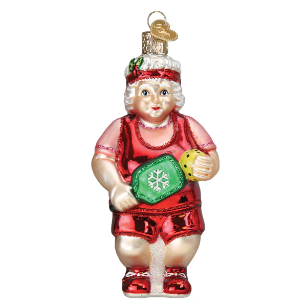 Pickleball Mrs. Claus Ornament - Image 2