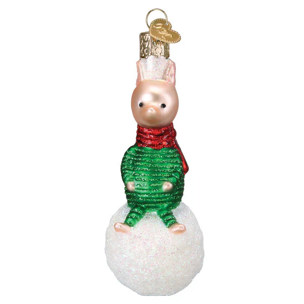 Piglet on Snowball Ornament - Image 2
