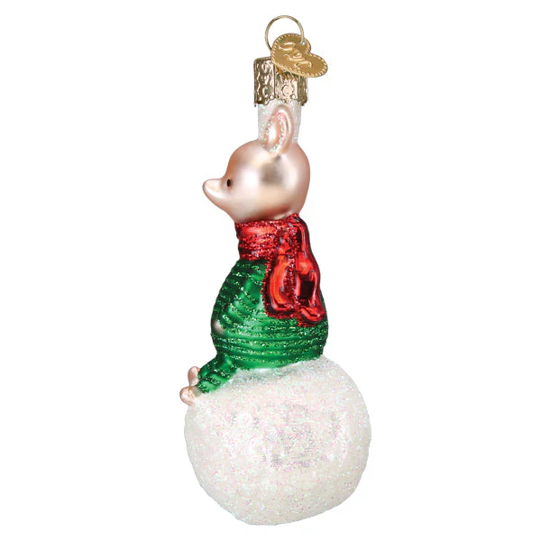 Piglet on Snowball Ornament - Image 3
