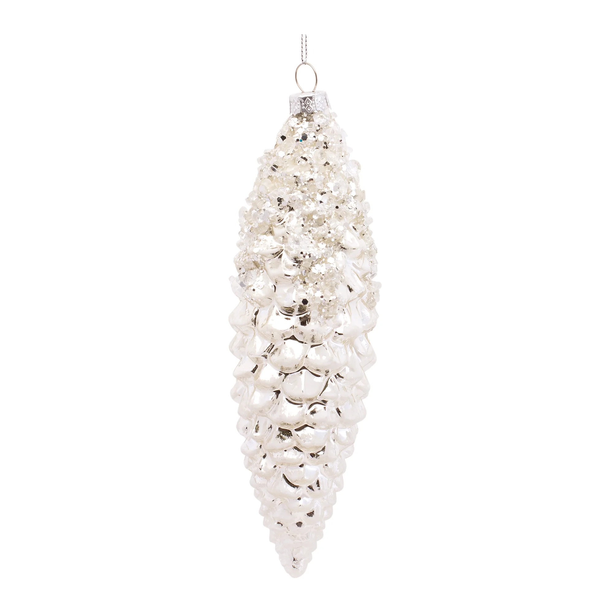 Pine Cone Ornament 6.25"H or 7.25"H Glass (Sold Individually) - Image 3