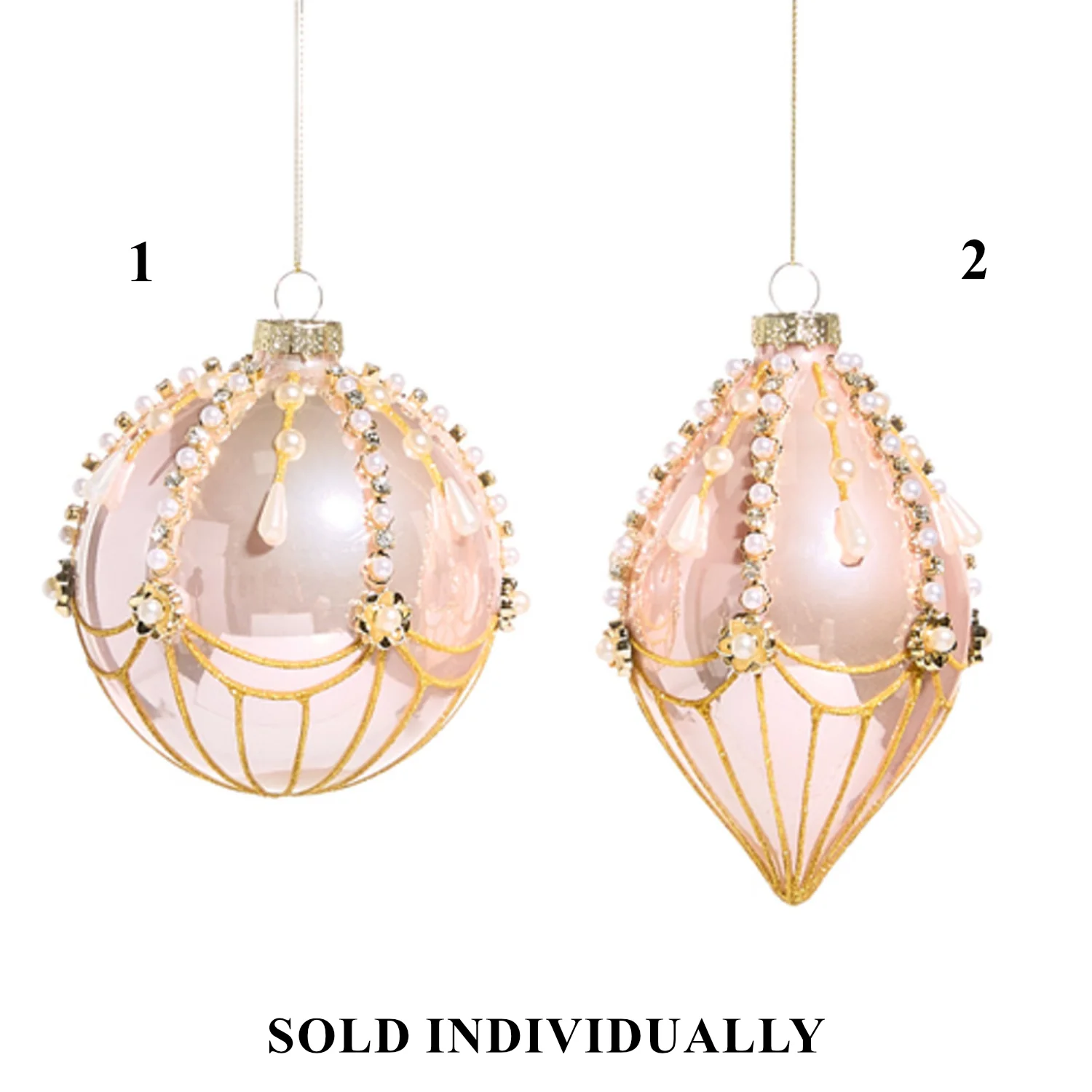 Pink And Pearl Fairground Ornament, 4.5" (2 styles - sold individually) - Image 2