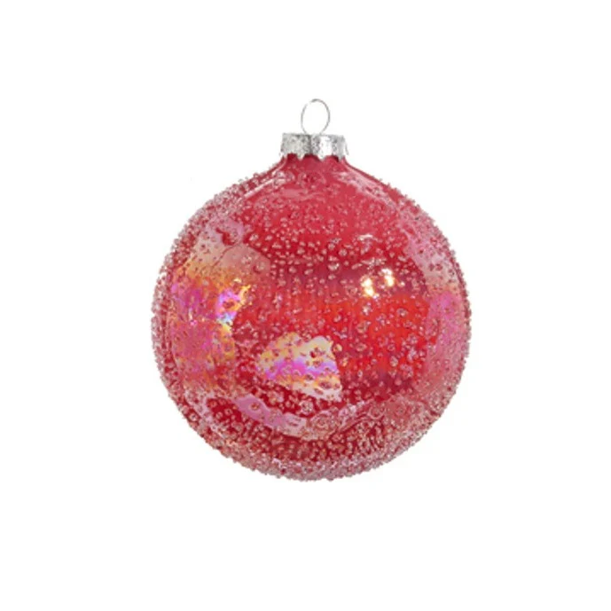 Pink Glitter Ball Ornament, 4" (3 styles - sold individually) - Image 4