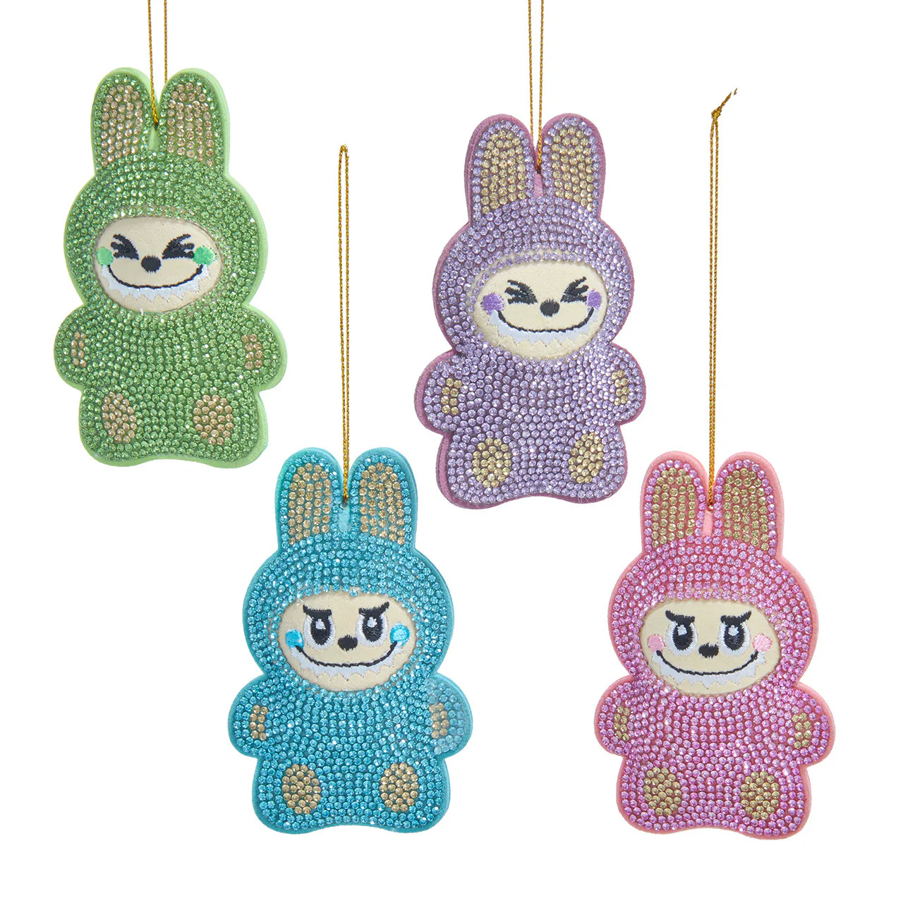 Pink, Purple, Blue & Green Bedazzled™ Monster Ornament, 4" (4 styles - sold individually)