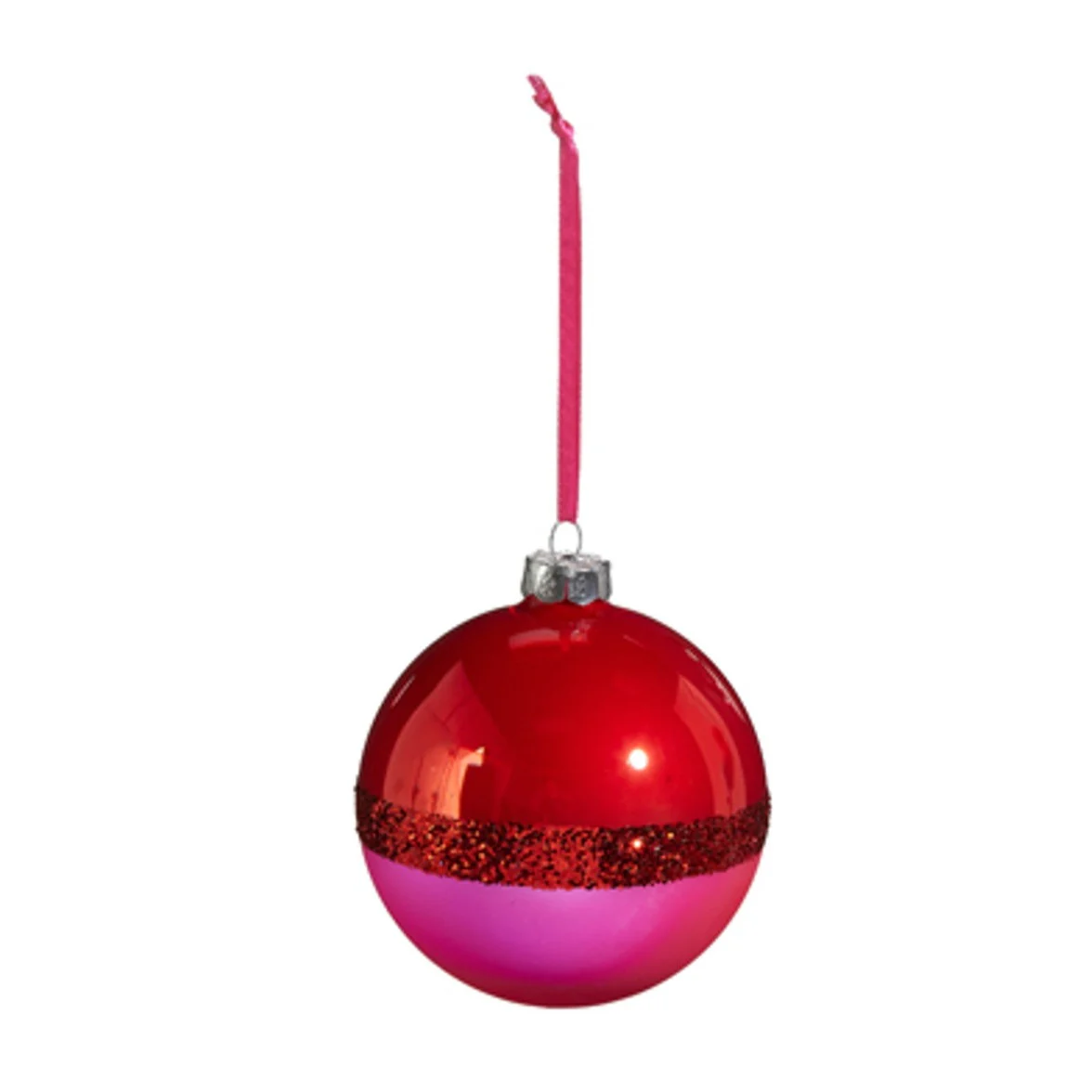 Pink Two Tone Ball Ornament, 4" (3 styles - sold individually) - Image 2