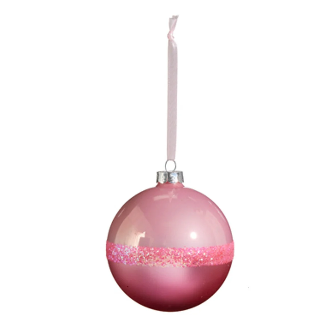 Pink Two Tone Ball Ornament, 4" (3 styles - sold individually) - Image 3