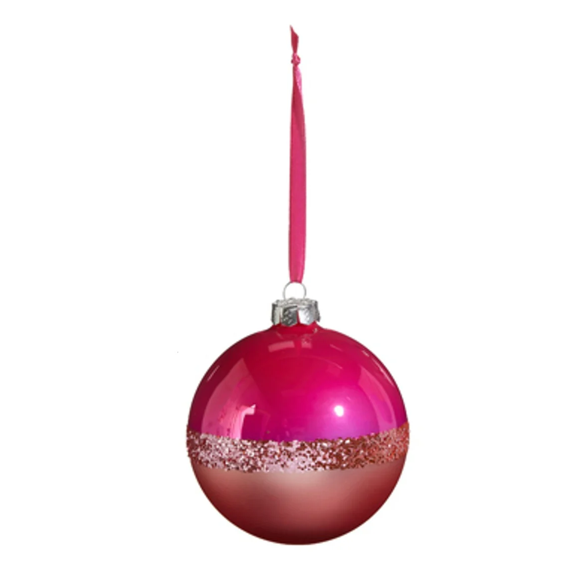 Pink Two Tone Ball Ornament, 4" (3 styles - sold individually) - Image 4