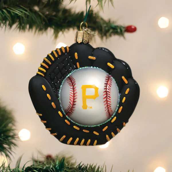 Pirates Baseball Mitt Ornament, 3.75"