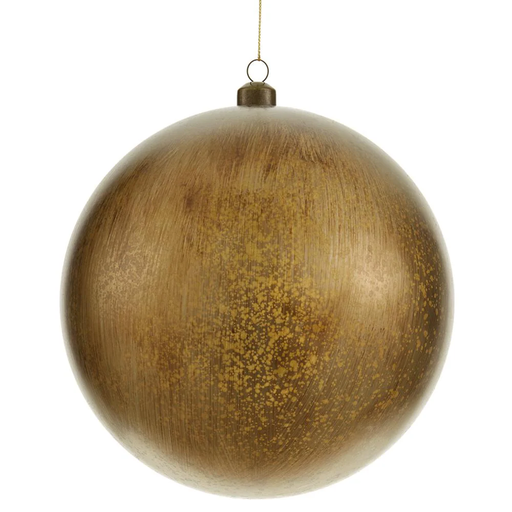 Plastic Ball Ornament, 6" (Gold Antique)