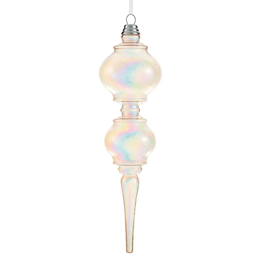 Plastic Finial Ornament, 16.5" (Pink Iridescent)