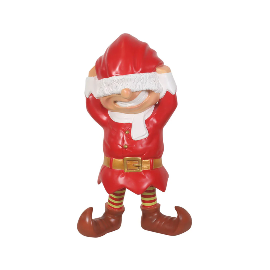 Large Fiberglass Playful Santa Elf Statue, 35" - Image 2
