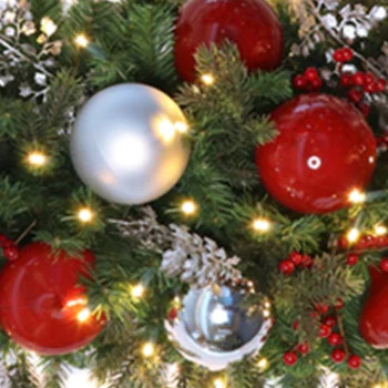 Pre-Decorated Mixed Pine Artificial Christmas Garland, LED Lit Warm White, (10"D / 14"D) - Image 4