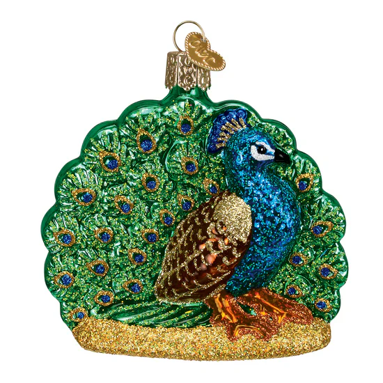 Proud Peacock Christmas Ornament, 3.5" - Image 2
