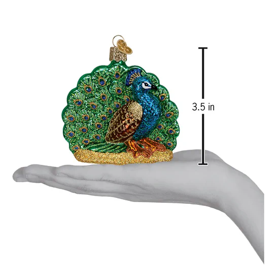 Proud Peacock Christmas Ornament, 3.5" - Image 3