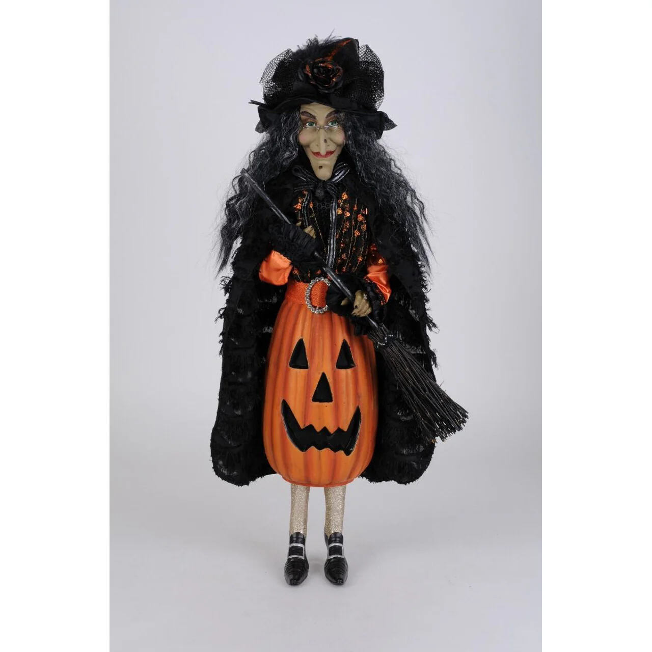 Pumpkin Body Witch Large Figurine, 30"