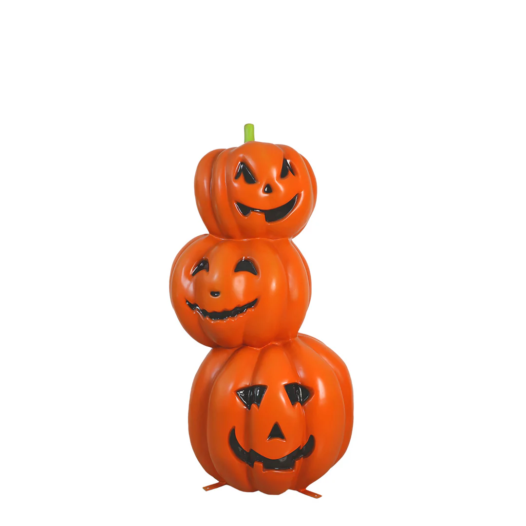 Lifesize Fiberglass Pumpkin Tower 3 Decoration, 67" - Image 3