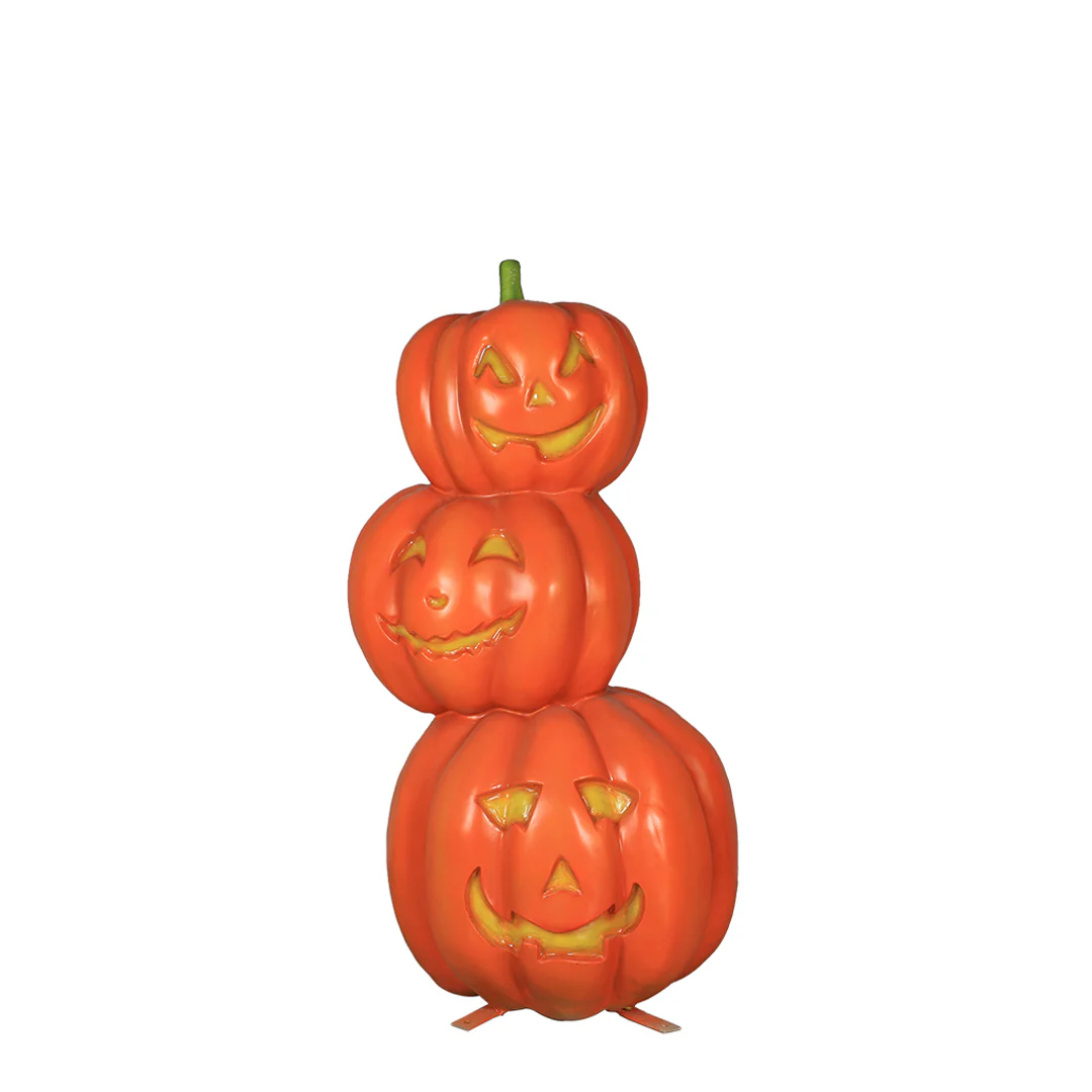 Lifesize Fiberglass Pumpkin Tower 3 Decoration, 67" - Image 4