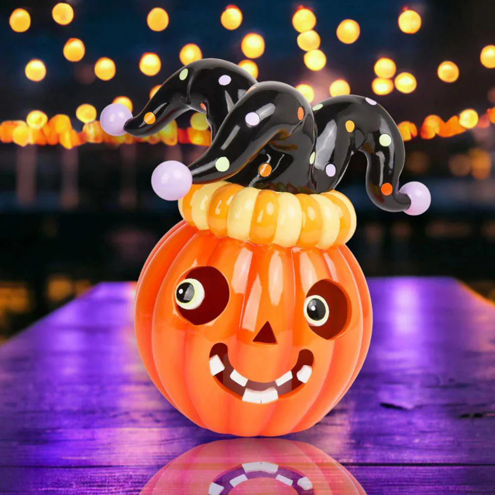 Pumpkin w/ Jester Hat Figurine, 13.5" - Image 2