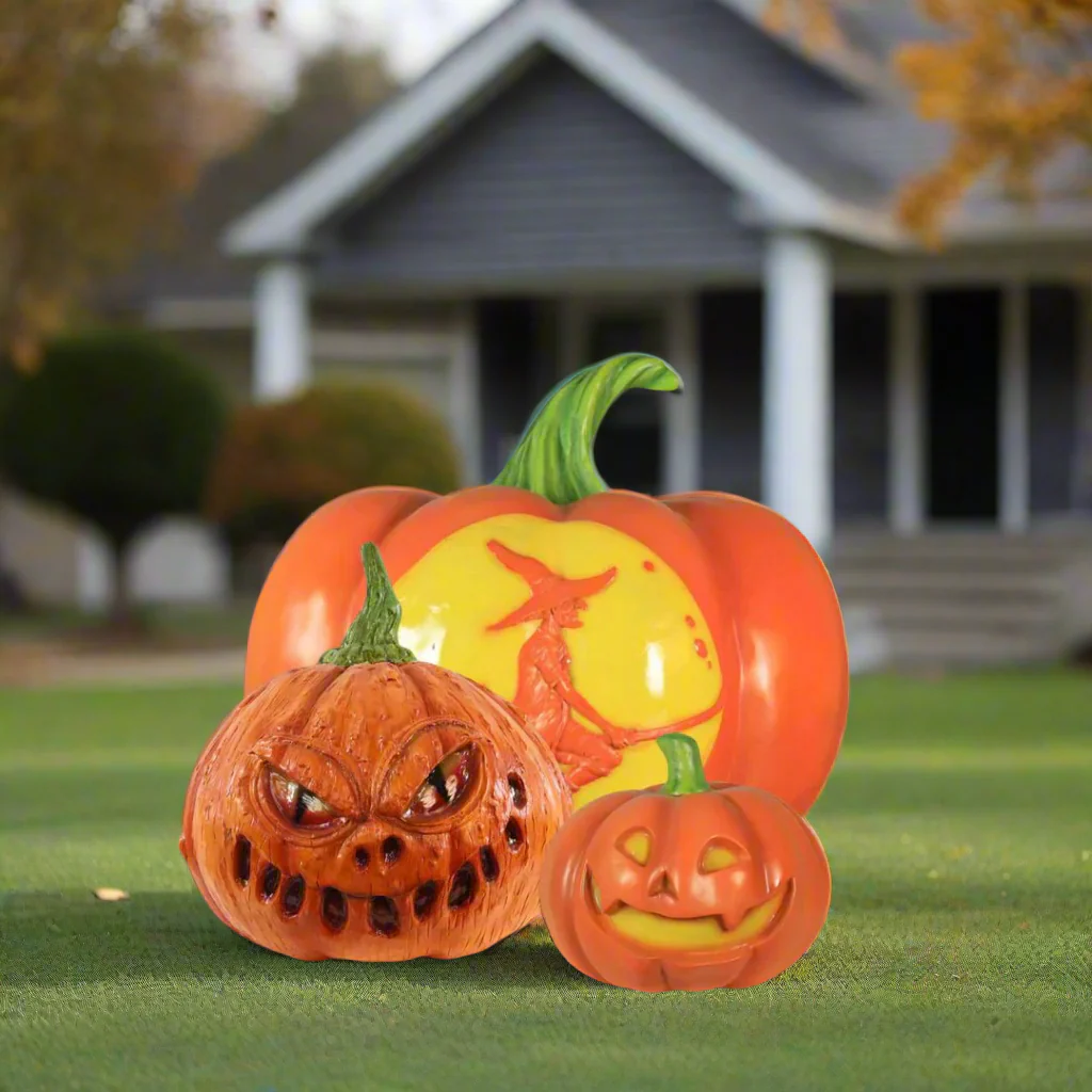 Large Fiberglass Pumpkin Figure, 16" - Image 6