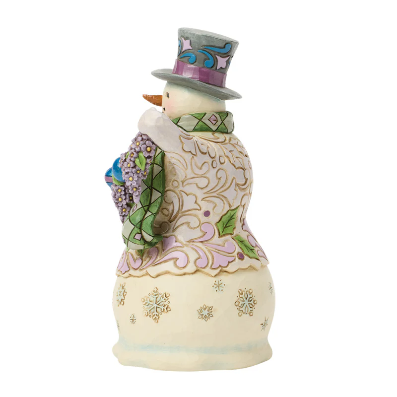 Jim Shore Purple Snowman Figurine, 6.7" - Image 4
