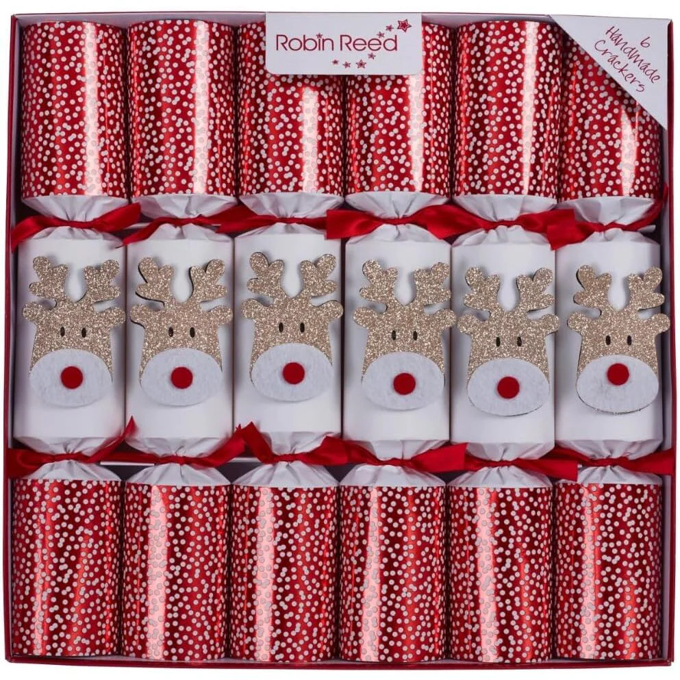 Racing Reindeer Party Crackers, 13" (Set of 6)